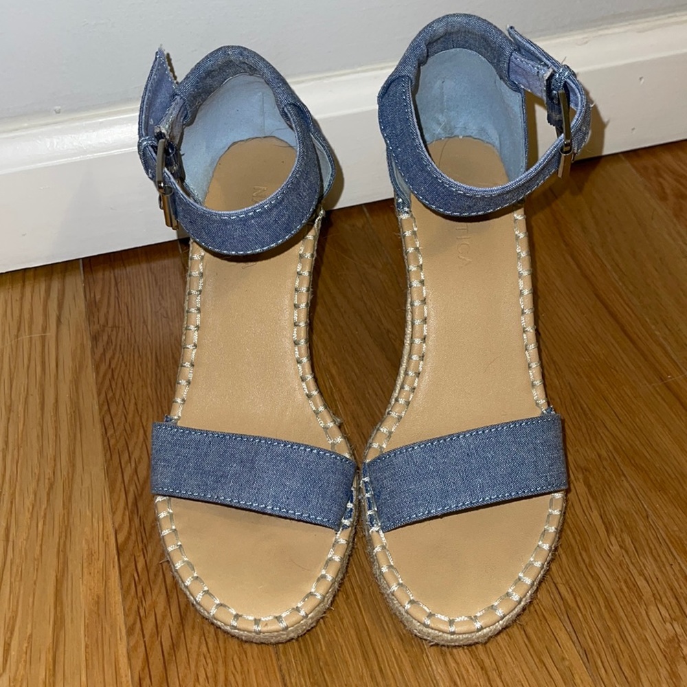 Nautical denim espadrilles size 7